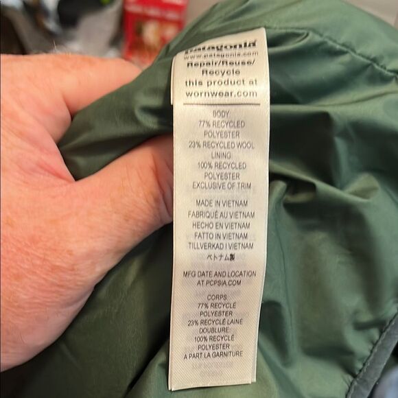 Patagonia Men’s Recycled Sherpa Hoody Green Zip Up Jacket Gorpcore Outdoor - Picture 9 of 12